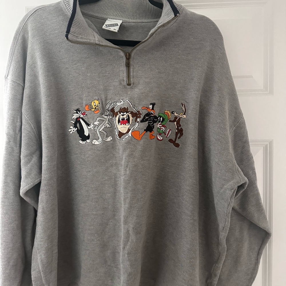 Looney Tunes Zip Up Sweater with Cartoon Design